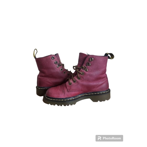 Dr Martens Women's Luana AW004 Cherry Red Leather Combat Boots Size 5 - Picture 9 of 11